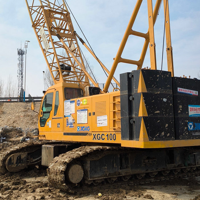 298kW Motor Gücü PLC Kontrol Sistemi ve 9m 18m Jib Uzunluğu ile 100T Hidrolik Sürünen Kiremit