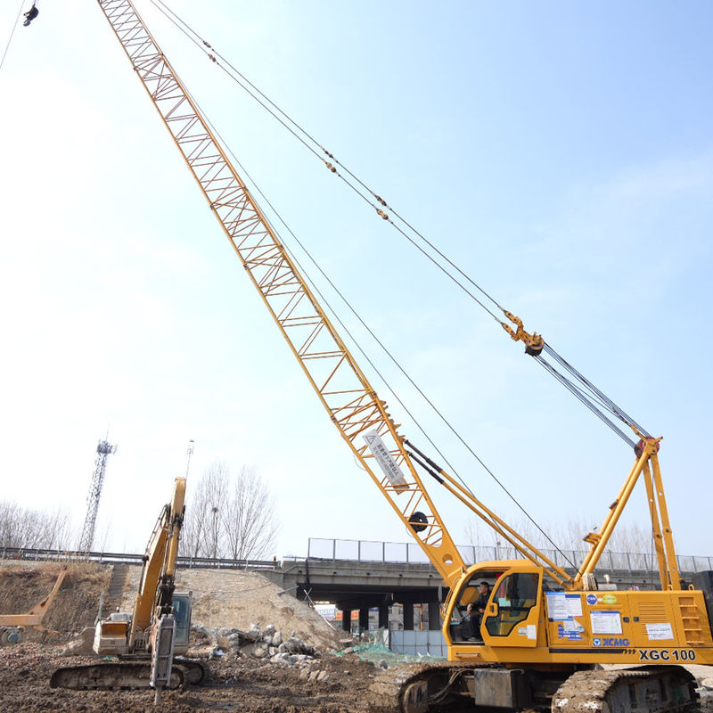 Sabit Jib 100T Xcmg Sürünen Kiremit İkinci El Ekipman 61 M Uzun Boom Kiremit